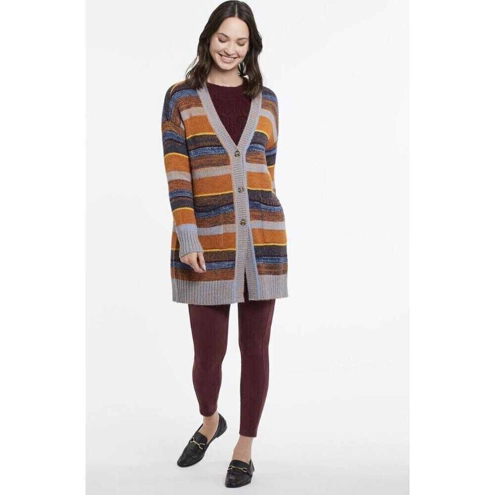 Tribal Striped Cardigan Sweater Women's Small Boho